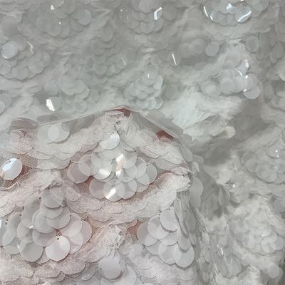 Mesh Base Cloth Sequin Embroidery Fabric Round Bead Sequin Lace Mesh Fabric For Diy Dewing Evening Dress Performance Clothes