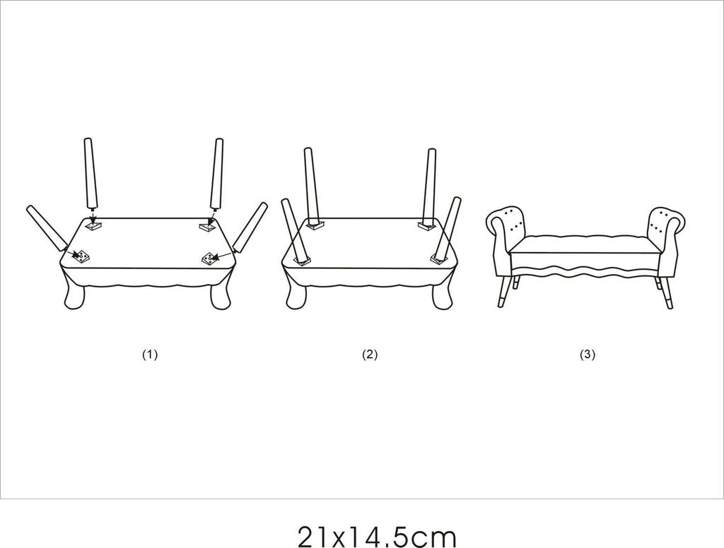 Bench Paris Gray Gold Cm 120X40X60