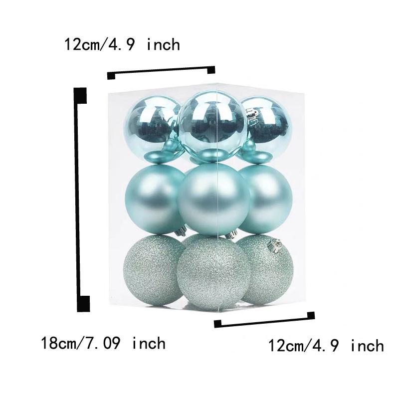 12Pcs/Box 6/8CM Mini Christmas Ball Ornaments Decorations for Xmas Tree Balls Christmas Hanging Balls for Holiday Wedding Party