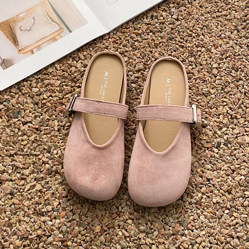 

Фея ветер сумка голова полушлепанцы женские уличные 2025 лето новый плоская подошва французский квадратный носок ленивые мюли женские 40 розовый