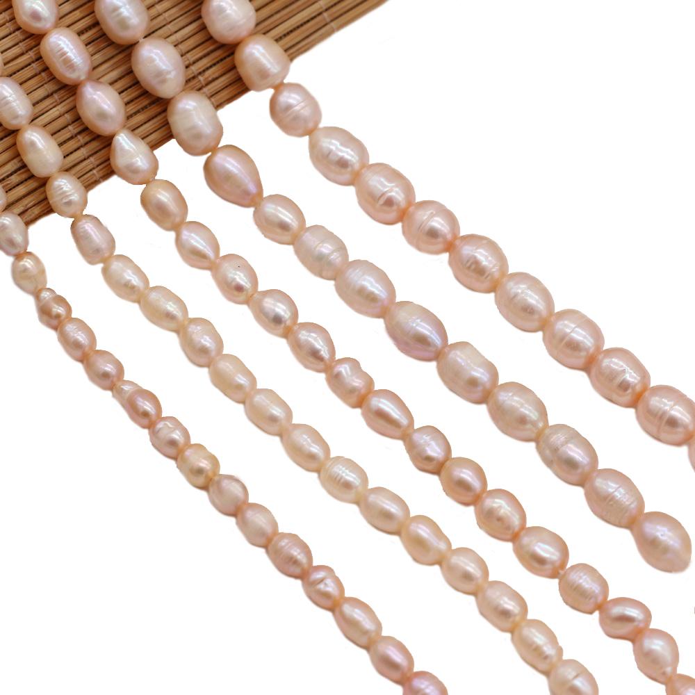 1String, A Natural Freshwater Pearls, Handcrafted Rice-shaped Pearl Beads for DIY Necklaces, Jewelry Making Supplies 36cm