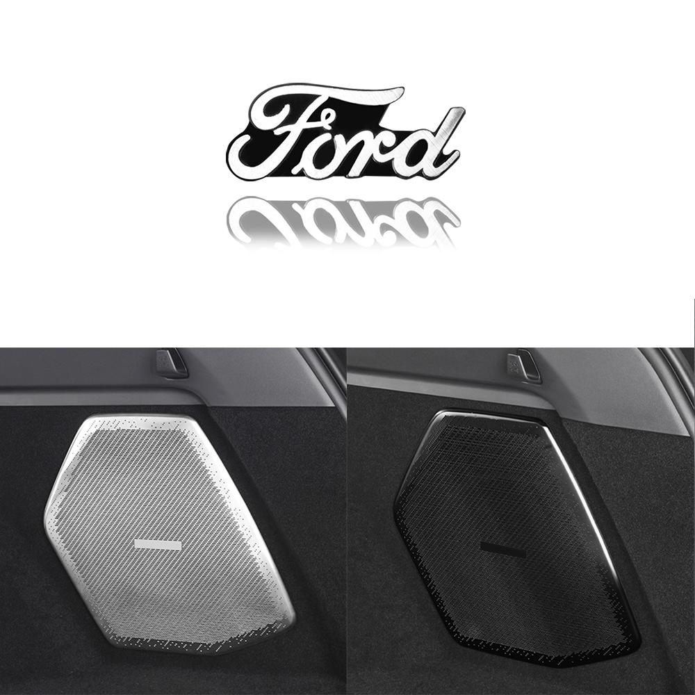 2/4pcs For Ford Focus MK2 Mk4 Mustang Fiesta MK7 ST Aluminum Car Audio Stereo Speaker Sticker Badge Decoration Auto Accessories GX2