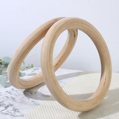 2pcspairs Wood Wooden Ring 1.1"Portable  Crossfit Gymnastics Rings Gym Shoulder Strength Home Fitness Training Equipment