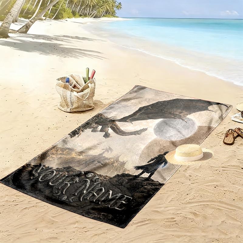 Name Custom Moonknight Print Beach Towel, Large Soft Quick Dry Towel for Beach Camping Swimming