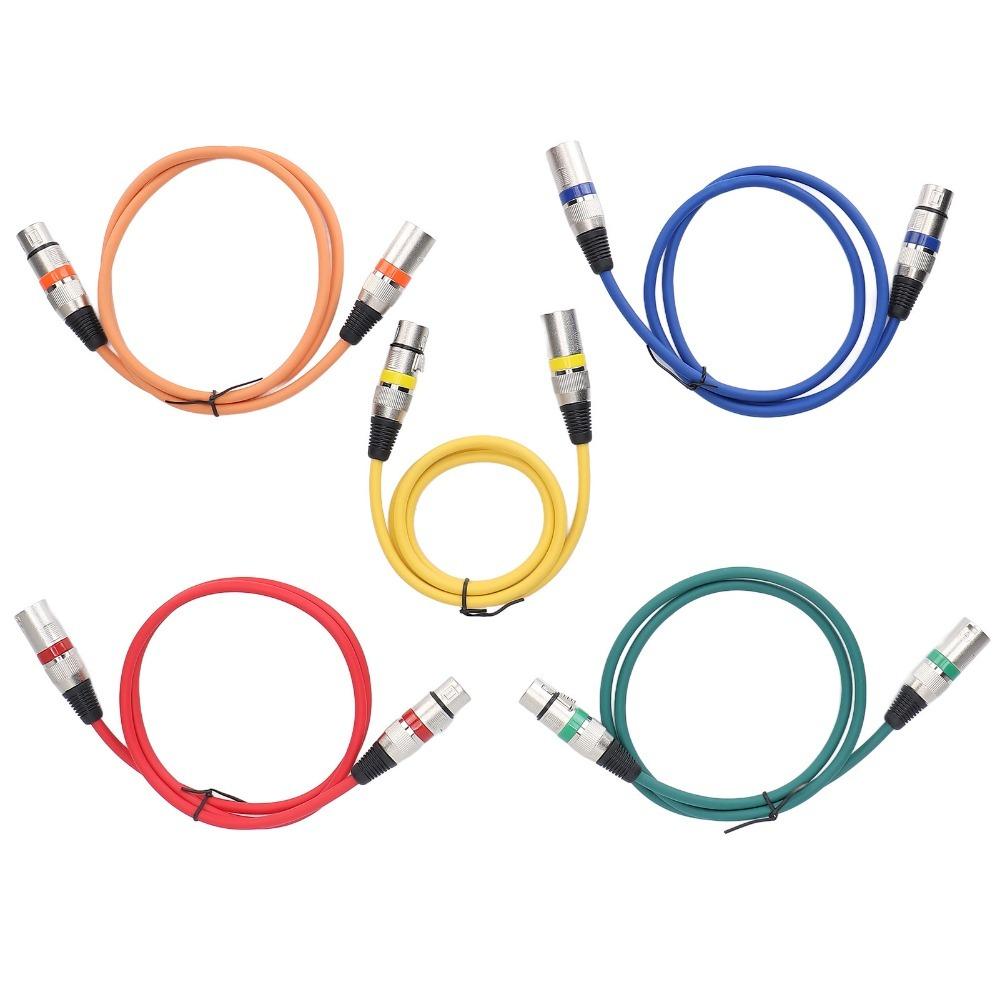 5PCS XLR Male to Female XLR to XLR Microphone Cable 3 Pin Color Coded Mic Patch Cord for Mic Mixer