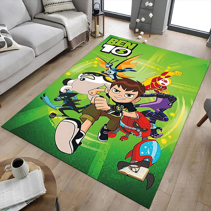 1pc Ben Alien Force Carpet for Playroom Bedroom Living Room Sofa Home Decor,kids Game Area Rug Non-slip Floor Mat Y73033