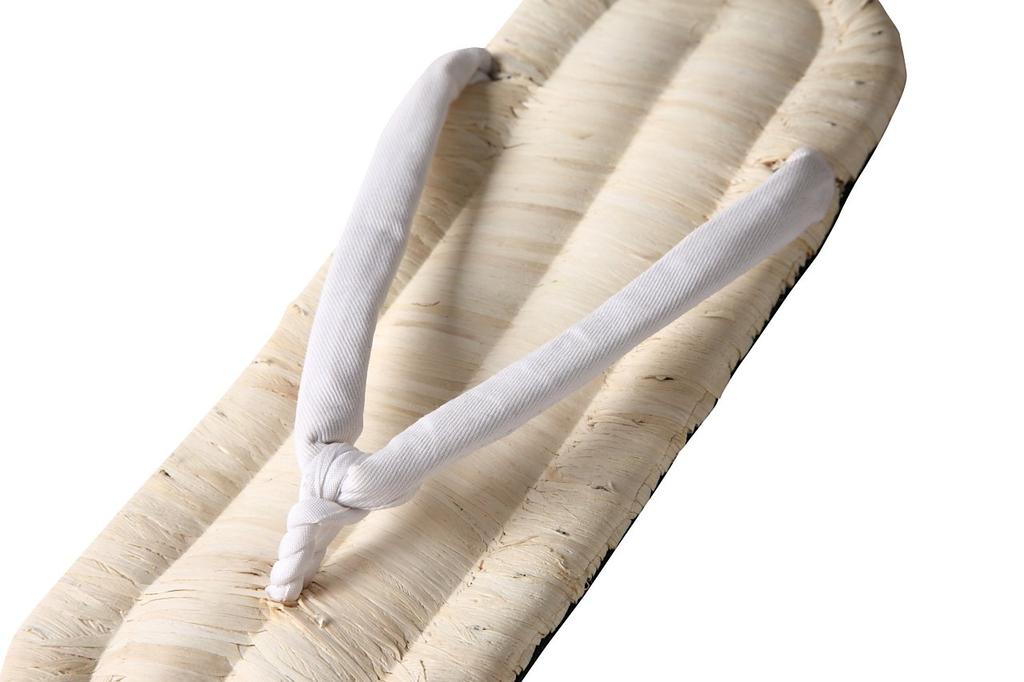 Edoten Geta Sandals with Tire Soles and Corn Straps, White Straps, Made In Japan, Size M