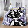Gothic Style Animated Print Plush Blanket–Soft Throw for Kids, Family Napping, Sofa or Bed – Warm Flannel Bedspread for Home Use
