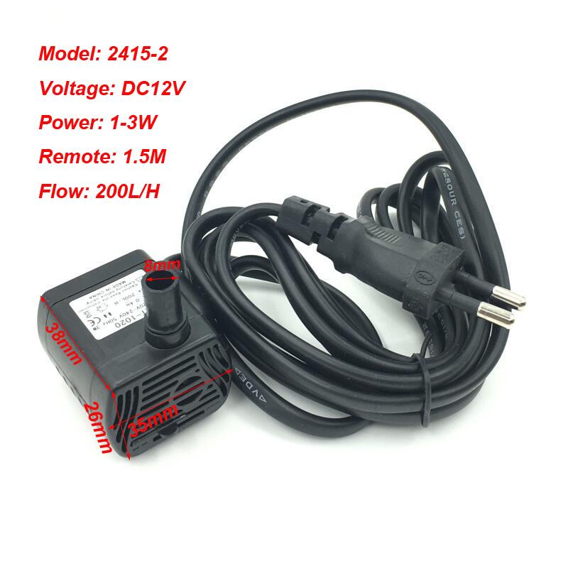 

Ультратихий 3 Вт AC 220 В Водяний насос Продуктивність Водонепроникний Безщітковий насос Міні Водяний фільтр Насос для фонтану акваріума Європейська вилка 2415-2&EU чорний