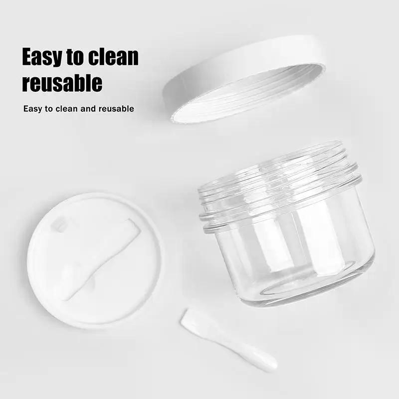 1pcs 100/150/200/300ml Plastic Empty Transparent Wide-mouth Jar With Lid Cosmetic Makeup Cream Jar Loose Powder Pots Travel