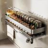 Light Luxury Kitchen Storage Rack Seasoning Rack Carbon Steel No Drill Wall Mounted Spice Rack For Home Wall Organizer Shelf