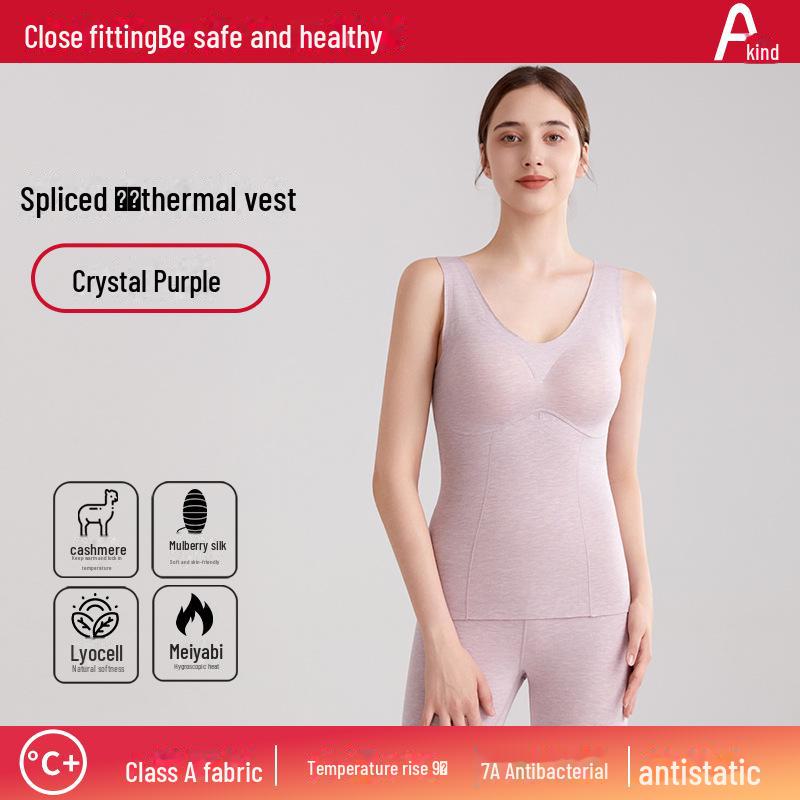 

Women s Thermal Vest: German Wool & Cashmere, Silk-Blend, Padded, Autumn/Winter. XL/165