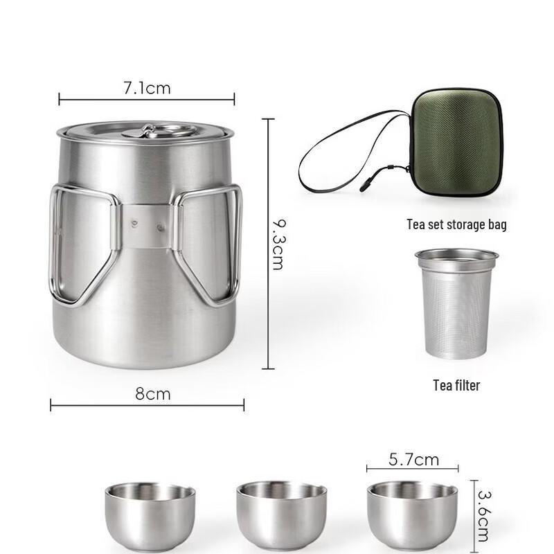 Outdoor Stainless Steel Portable Tea Set