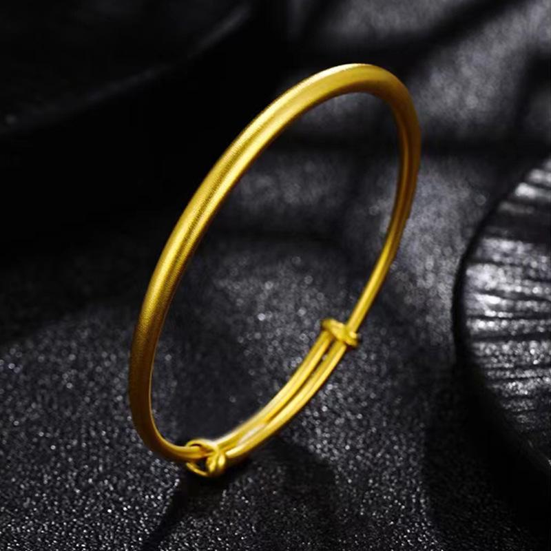 

5mm Sand Gold Push-Pull Inheritance Bracelet: National Trend Qixi Jewelry Gift for Women 5mm Adjustable Push-Pull