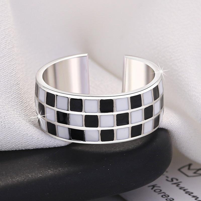 Schachbrettring - Modisch, Einzigartig, Luxuriös, Kleinformatig, Kleines Design - Kariert - Hochwertig - Cooler Stil - Neues Modell - Zeigefingerring