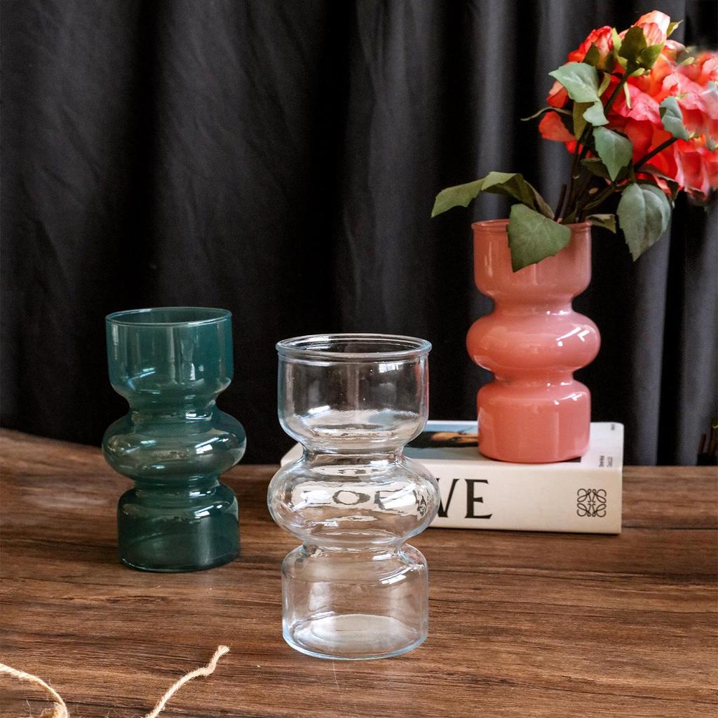 Mid-Century Light Luxury Glass Vase for Hydroponic Floral Arrangements