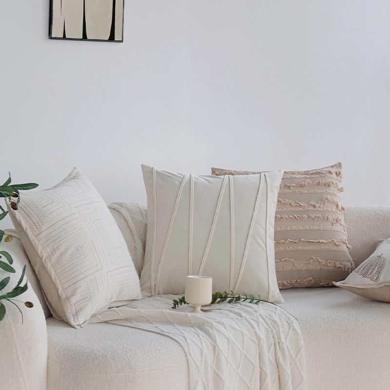 Milk Coffee Color Pillowcase French Cream Style Sofa Pillow Living Room Cushion Bay Window Decorative Cushion
