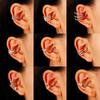 Elegant Non-Pierced Ear Cuff Women Copper Heart Shape Zirconia Inlaid Layered Bone Clip