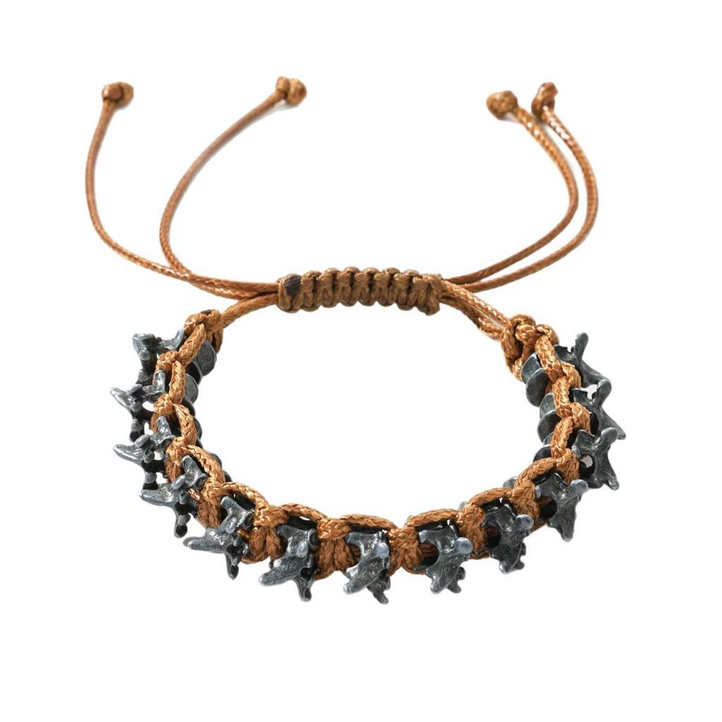 Men's Punk Dragon Alloy Woven Bracelet - Adjustable Size