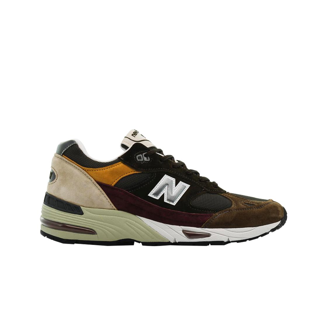 

New Balance 991 Made in UK Коричнево-желтые мужские кроссовки M991GYB
