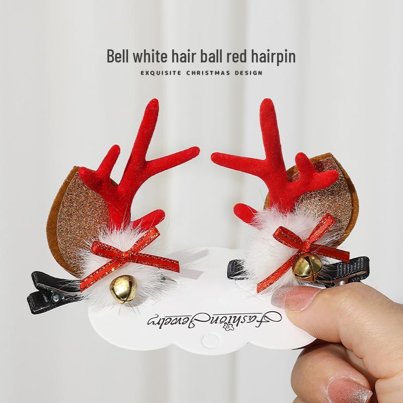 Festive Antler Hair Clip - Cute Christmas Headwear for Adults & Kids