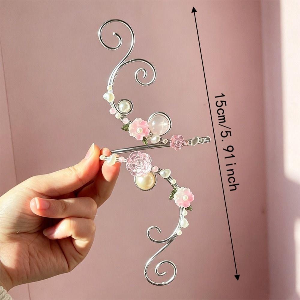 Adjustable Flower Arm Cuff Pearl Open Arm Bangle Boho Hollow Out Arm Band  Men