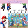 Super Mario Bros. Fondo 3D temático para fiesta de cumpleaños infantil de Mario y Luigi