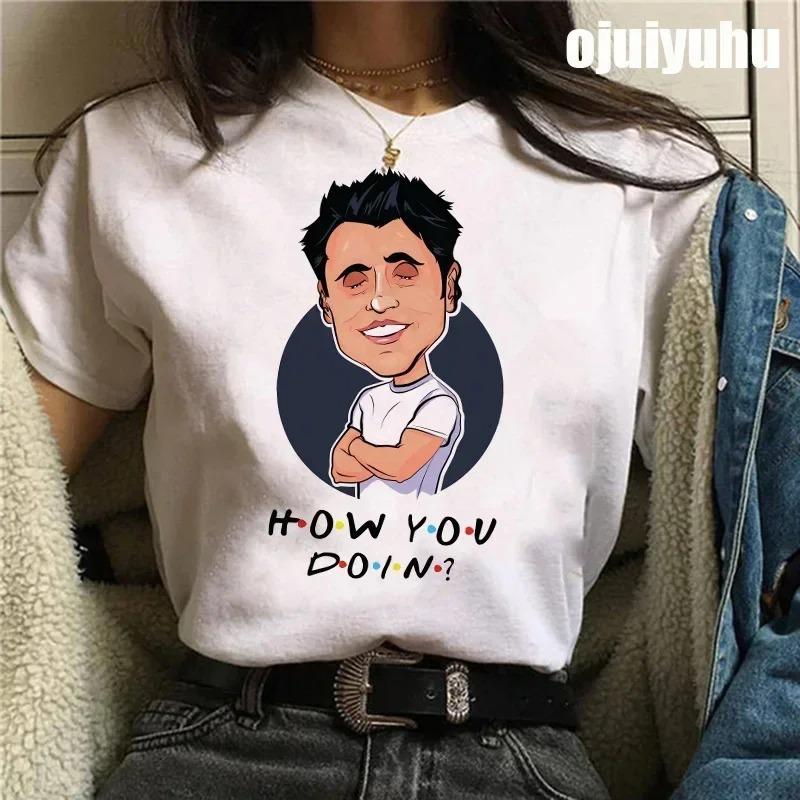 Fashion Friends Tv Show Funny Cartoon T Shirt Women Graphic Best Friends Harajuku T-shirt Korean Style Tshirt Vintage Top Female