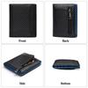 Japanese Style Carbon Fiber Leather Wallet for Men High-Quality Anti-Theft RFID Blocking Clutch PU Leather Coin Purse