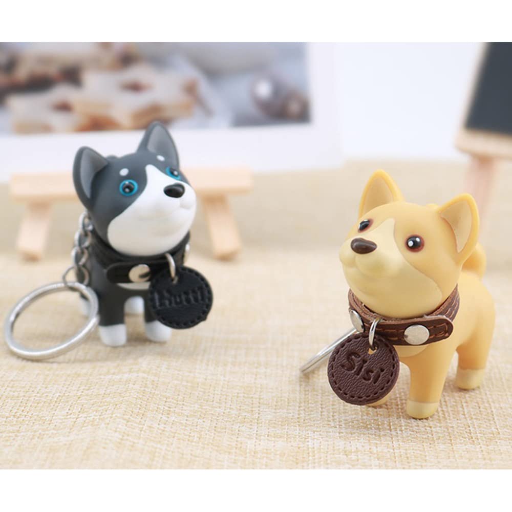 Shiba Inu Black Shiba Inu Pair Dog Bag Cute Small Day Gifts for Boyfriends and Set of 2 [WOWTAC] Keychains, Keychains, Keychains, Keyrings, Charms,