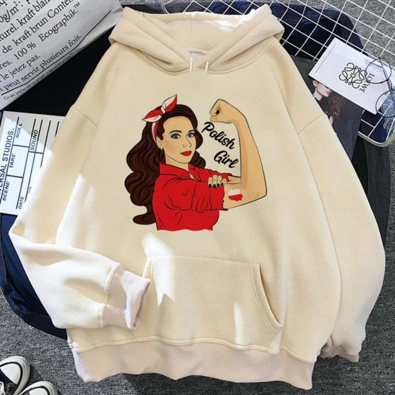 Polen Hoodie Muster moderner Stil Harajuku Manga jugendlich lustig Damen Trainingsanzüge Anime Manga trendig