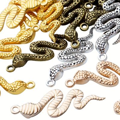 10/20/30pcs Alloy Material Snake Year Cobra Pendant Snake Talisman Bracelet Necklace Animal Talisman DIY Jewelry Crafts Supplies