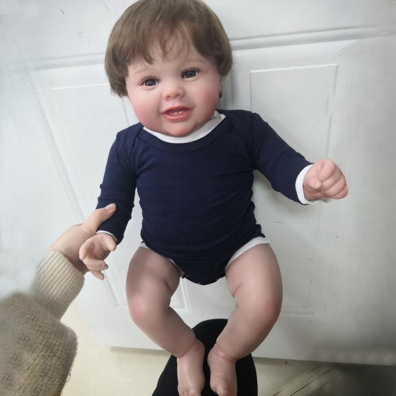 24'' 60CM Reborn Baby Dolls Kodi Cosplay Girl or Boy Miękka tkanina Body PP Bawełna Wypchana Reborn Doll Chubby Cute Smile Baby Doll Zabawki dla dzieci Prezent
