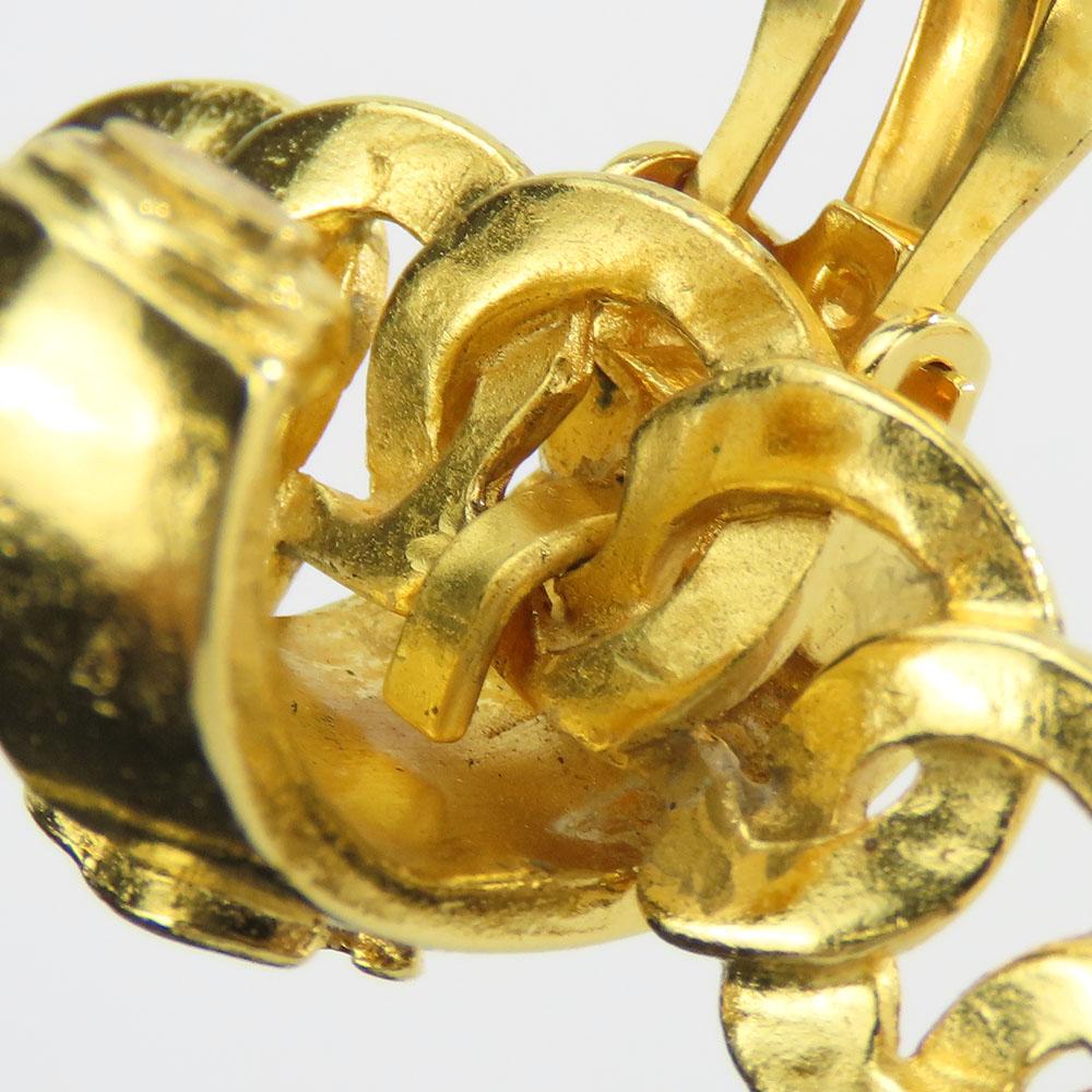 Used CHANEL Earring COCO Mark Metal 35.5g Gold Plating