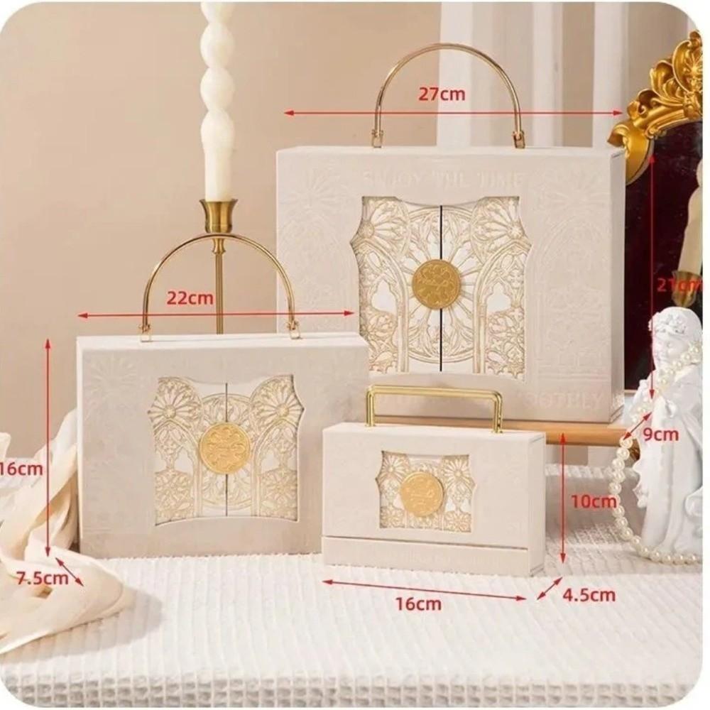 Flip Up Baroque Suede Gift Box Double Open Candy Boxes Wedding Valentine's Day Birthday
