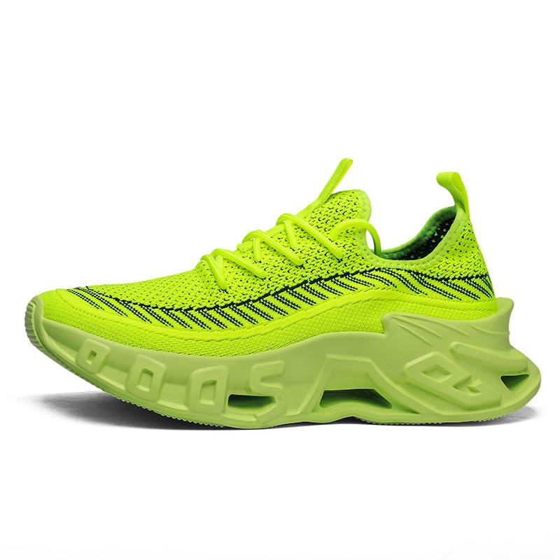 2025 Fashion Green Men‘s Running Shoes Big Size 46 Platform Sports Trainers Men Lightweight Athletic Shoes Zapatillas Hombre