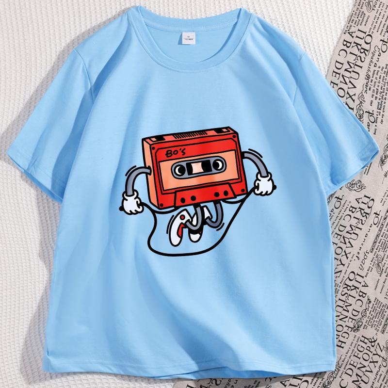 Tape Cassette Tape Oversized TShirt Men Women Vintage Funny Graphic T Shirts Cotton Short Sleeve Round Neck Tees Streetwear