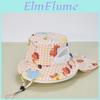 Summer Kids Sun Hat With Wide Brim Cotton Polyester Uv Protection For Boys Girls