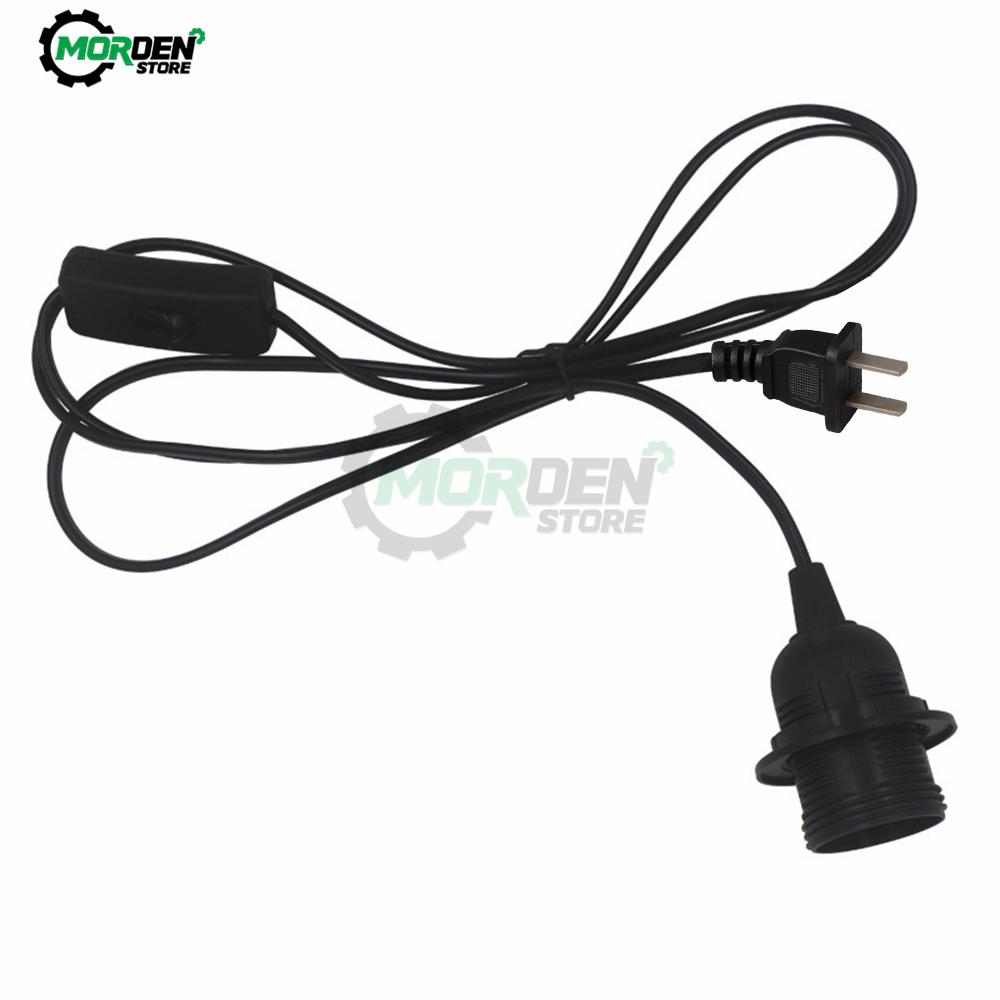 EU US Plug 1.8m Power Cord Cables E17 Full Teeth Lamp Base Holder With Switch Wire For Pendant Led Bulbs Fixture Hang lamp