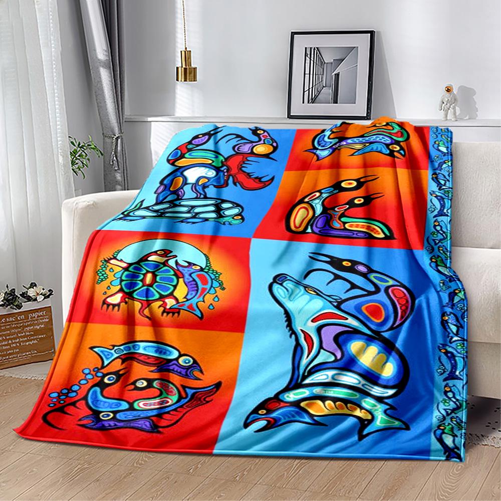Fish Blanket Soft & Cozy Suitable for Seaside Office Couch for All Seasons Playful Design Ideal Gift for Friends Family Couples Picnic