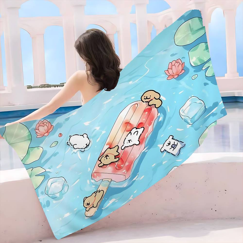Line CARTOON P-PuppyS Microfiber Printed Beach Towel Mountain Climbing Yoga Beach Swimming Running Absorbent Soft Towel