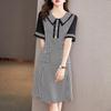 Srcr Houndstooth Doll Collar Waist-Cinching Dress