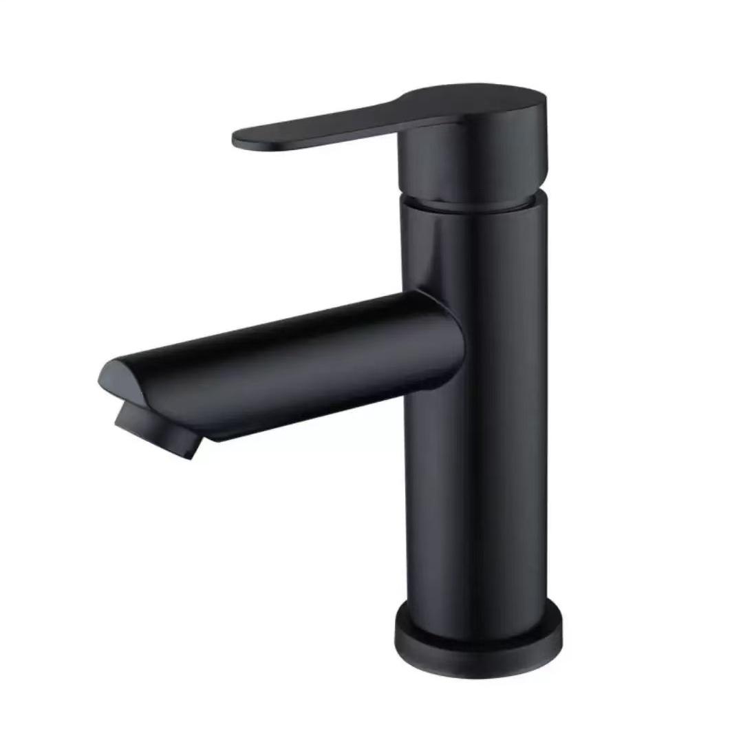 Hot Selling Stainless Steel Bathroom Basin Faucet with Black Ceramic Valve Core (Black,Stainless Steel) чёрный