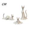 Ghost Skirt Cat Sculpture 3D Printed Statues, Halloween Haunted Kitten Figurines with Hollow Eyes Durable Statue & Flowing Drapes, Matte White Spooky