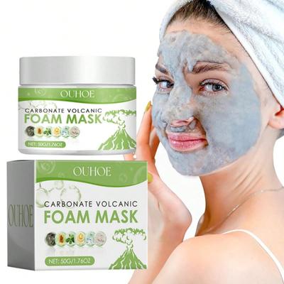 1 Stück 50 g Gesichtsmaske mit Vulkanschlamm, Blasenform, Tiefenreinigung von Akne und Pickeln, Beseitigung von Akneflecken, straffende Poren