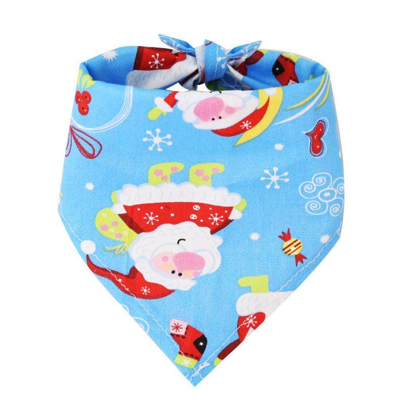 Charming Christmas Dog Bandana Reversible Triangle Bibs Scarf For Large Pets