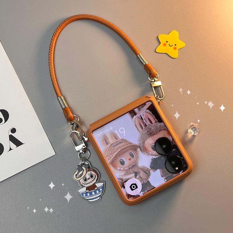 

Шкіряний чохол Labubu з мультяшним малюнком та шнурком для Xiaomi Mixflip та Honor MagicV Flip Xiaomi MIX Flip