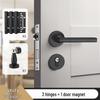 Universal Magnetic Black Bedroom Door Handle Lock - Silent, Solid Wood Design