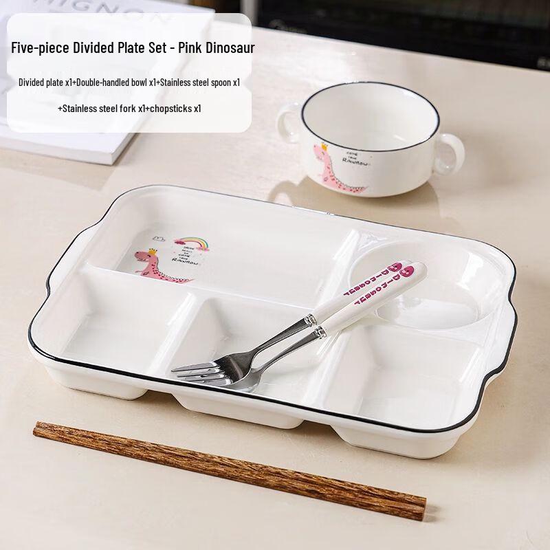 Ceramic Four-Compartment Divided Dinner Plate