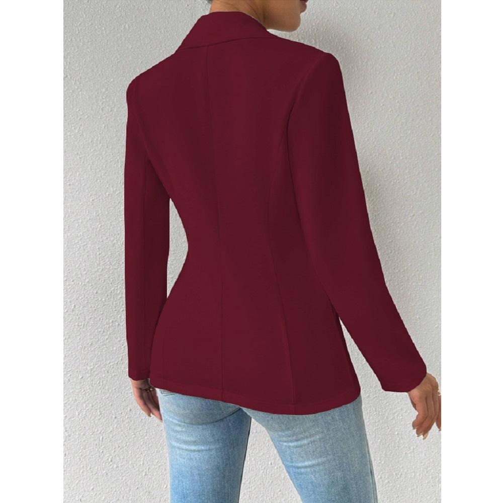 Women's Elegant Blazers Long Sleeve Solid Formal Blazer Ladies Office Work Set Single Button Outerwears Jackets Coat